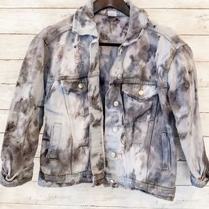 Handmade Tie Dye Distressed Denim Jacket